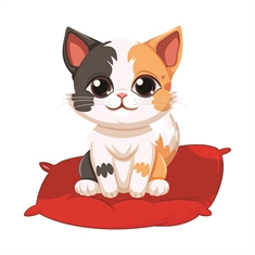 Cat Lovers Theme Calico Cat Transparent Sticker